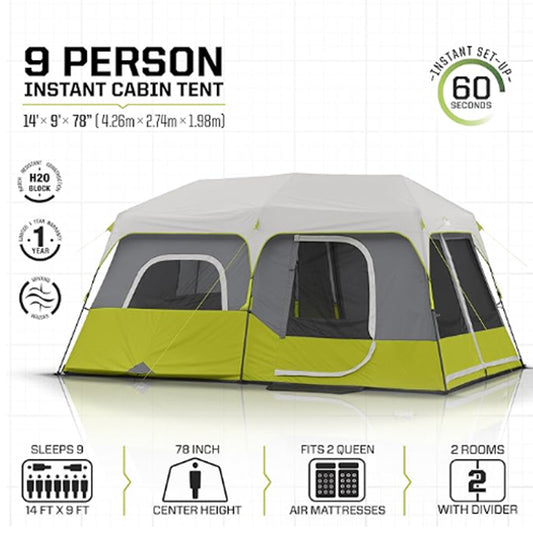 A tent Cabin that Can Accommodate 9 People.