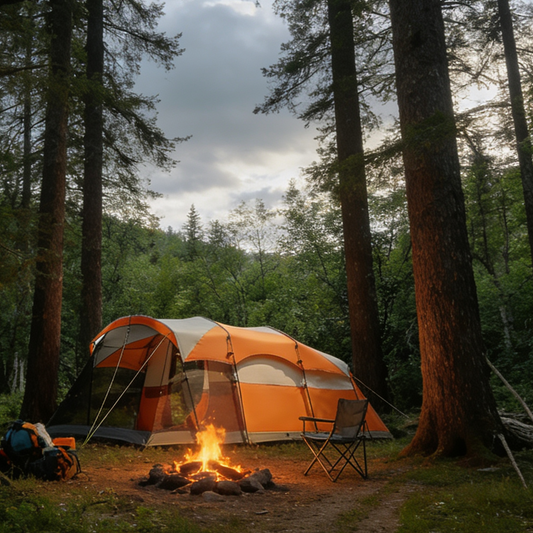 Portable Waterproof and Windproof Cabin Tent with Mesh Porch
