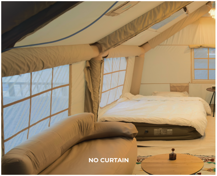 One-bedroom, one-living room family deluxe inflatable tent