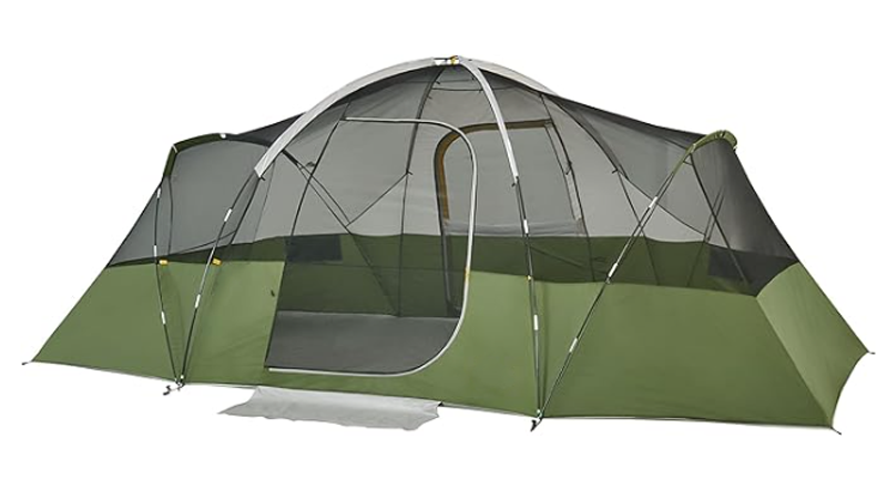 Two-bedroom, one-living room, fully covered rainproof 8-person mixed dome family tunnel tent