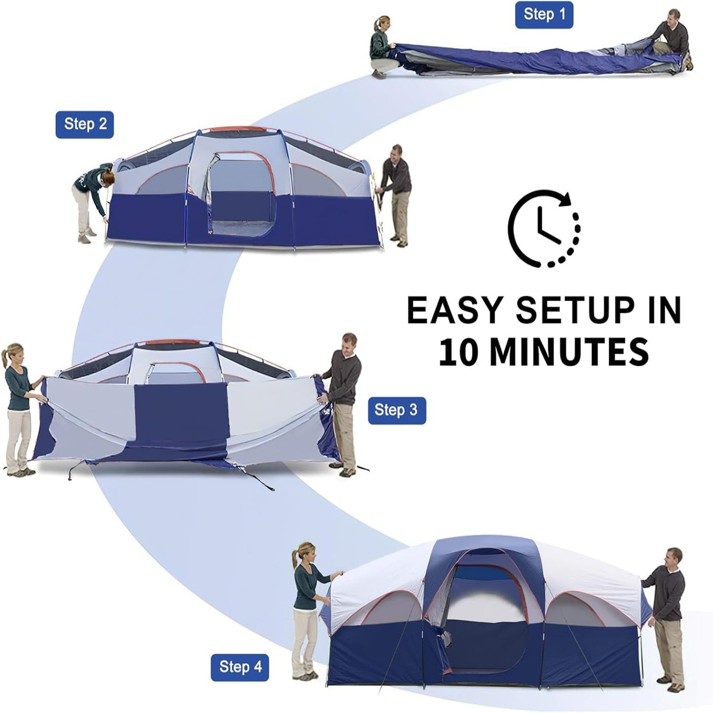 Outdoor Family Tent with Separable Rooms