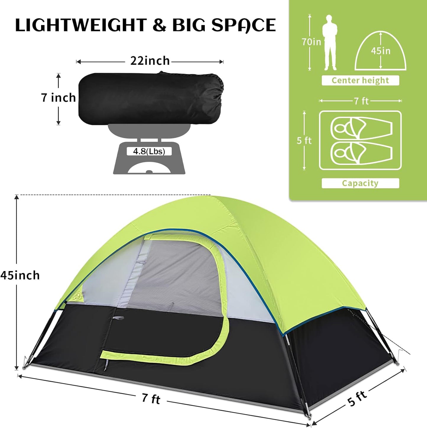 Portable Two-person Dome Camping Tent