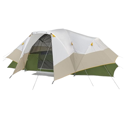 Two-bedroom, one-living room, fully covered rainproof 8-person mixed dome family tunnel tent