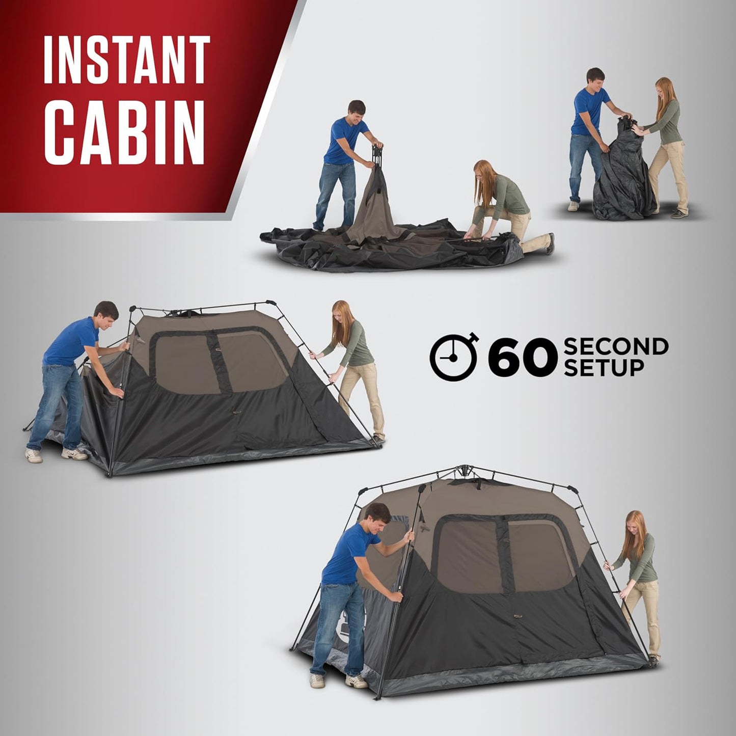Pre-assembled Pole Quick-setup Family Tent