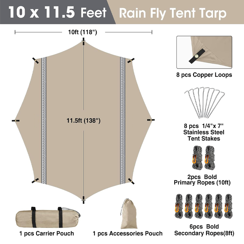 Octagonal Waterproof Camping Tarp