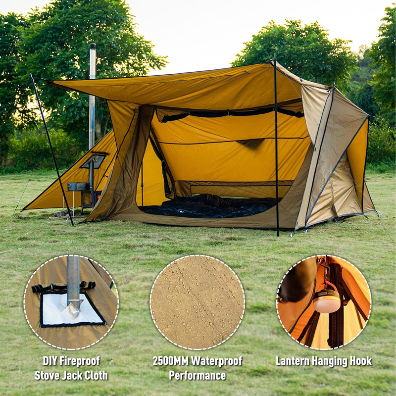 The shelter tents can be used to set up stoves