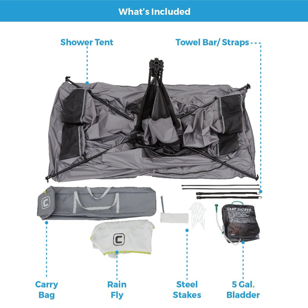 Two-room Outdoor Shower Tent