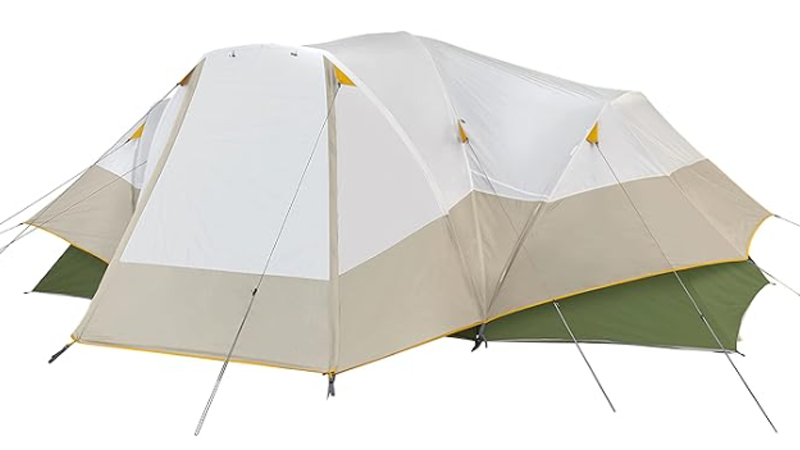 Two-bedroom, one-living room, fully covered rainproof 8-person mixed dome family tunnel tent