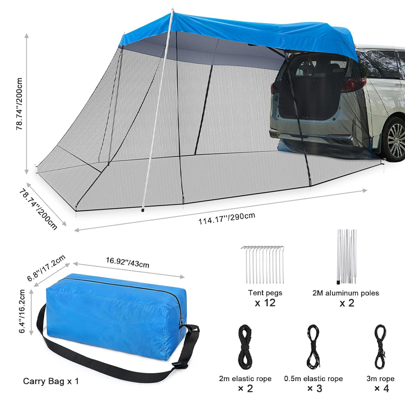 Mesh mosquito net version portable SUV rear tent