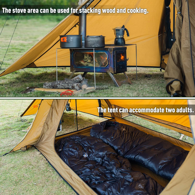 The shelter tents can be used to set up stoves
