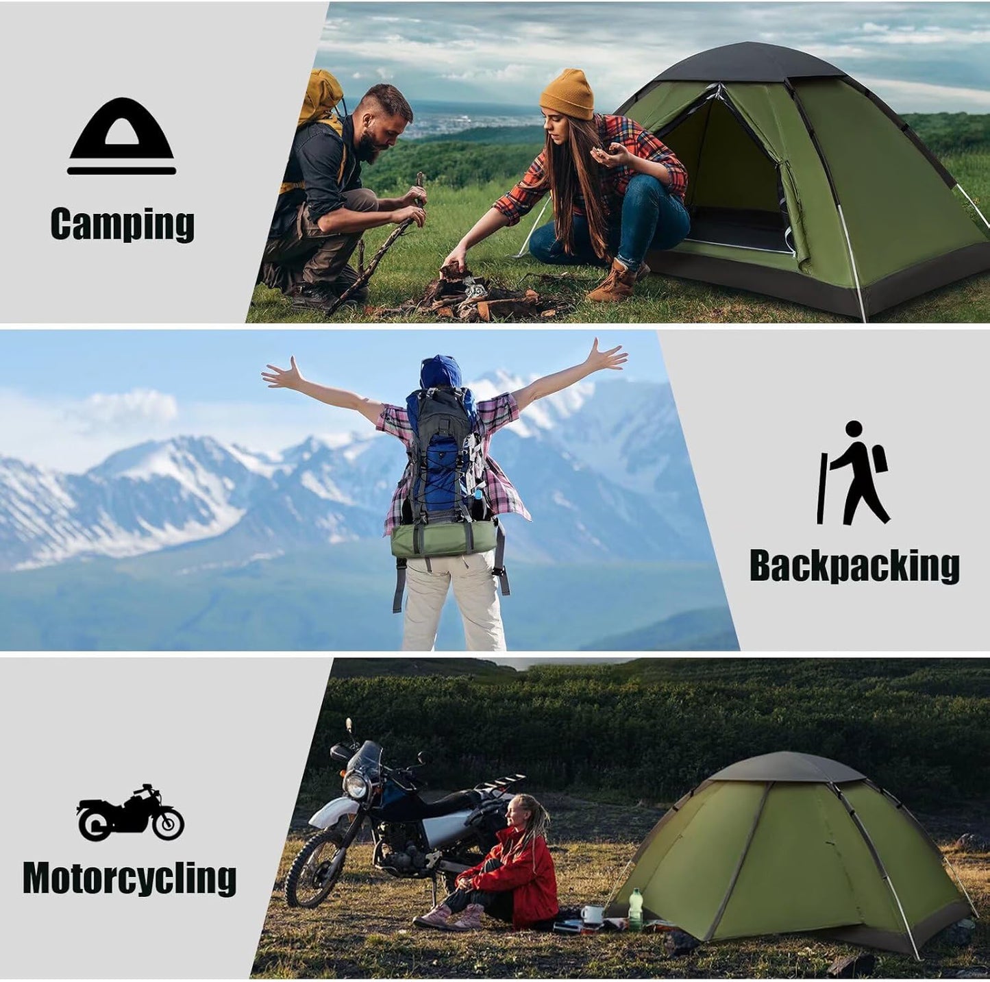 Lightweight Adult Waterproof Camping and Hiking Tent