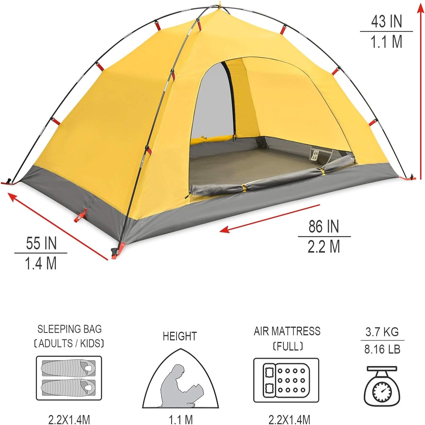 Outdoor Waterproof Double-layer Porch Tent