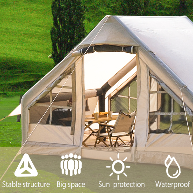 Four-season Oxford Cloth Inflatable Camping Tent With Manual Air Pump