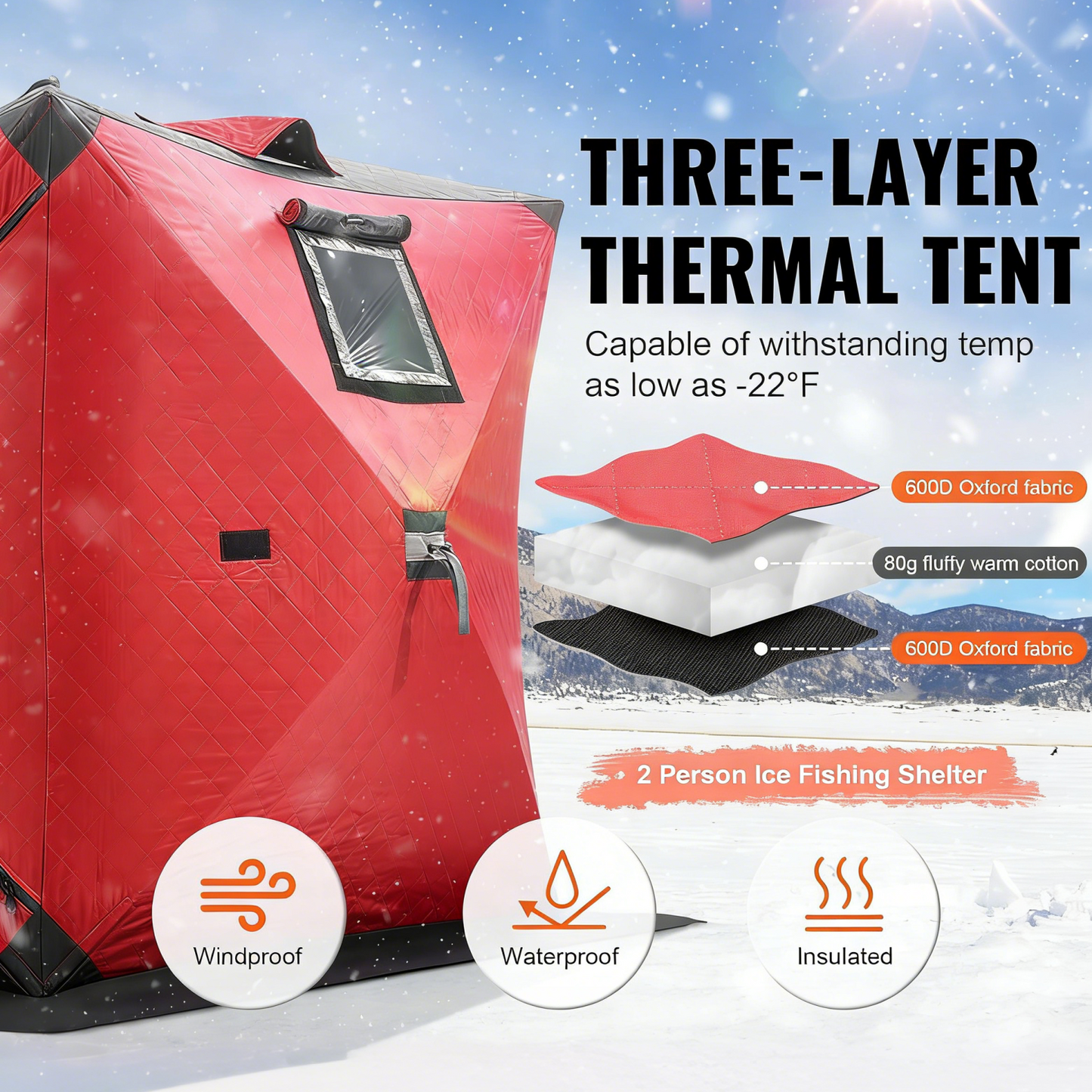 Pop-up Insulated Tent for Winter Fishing