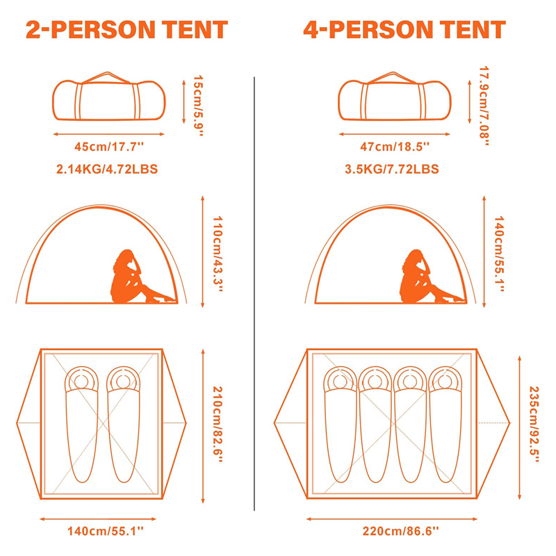 Double-layer Lightweight Outdoor Backpack Tent